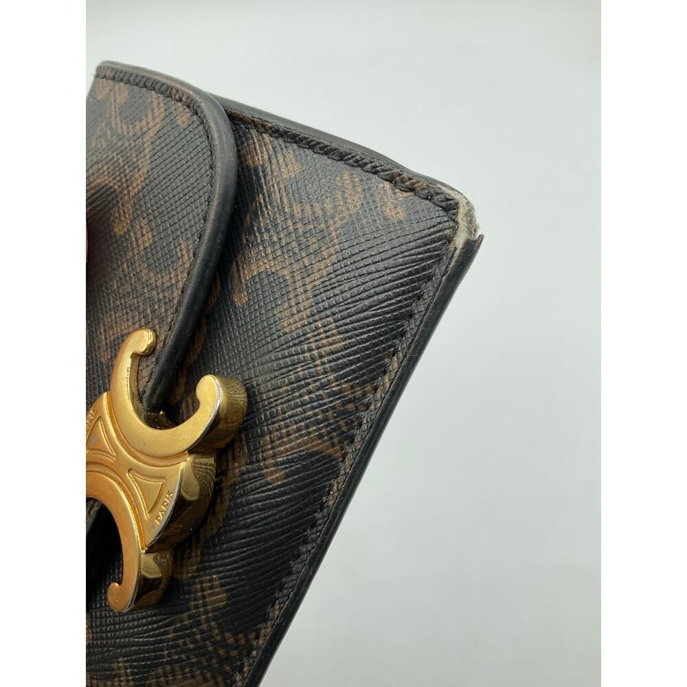 Celine Small Flap Wallet, Canvas- Tan about 4x3 inches - Picture 6 of 7